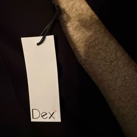 Dex mock neck black sweater/ sweatshirt with gold jeweled neckline Small - Picture 3 of 6